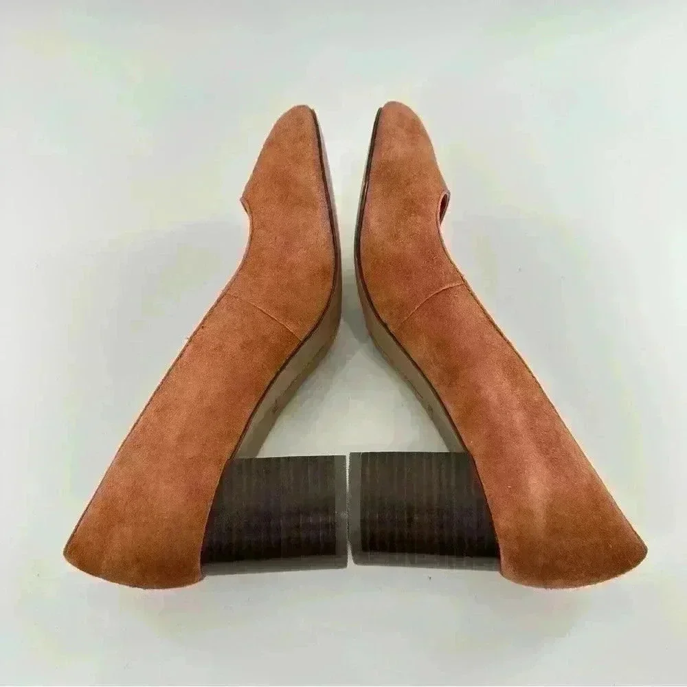 Adrienne Vittadini womens heels size 7.5 burnt orange suede round toe career